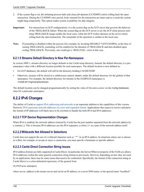 Caché Upgrade Checklists - InterSystems Documentation