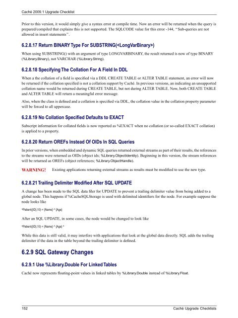 Caché Upgrade Checklists - InterSystems Documentation