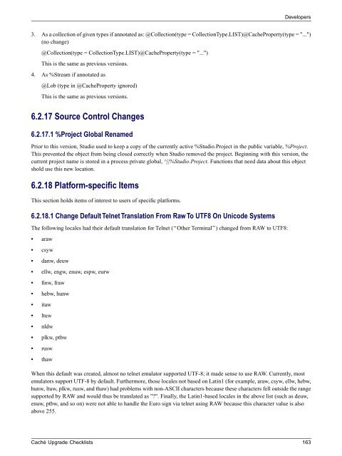 Caché Upgrade Checklists - InterSystems Documentation