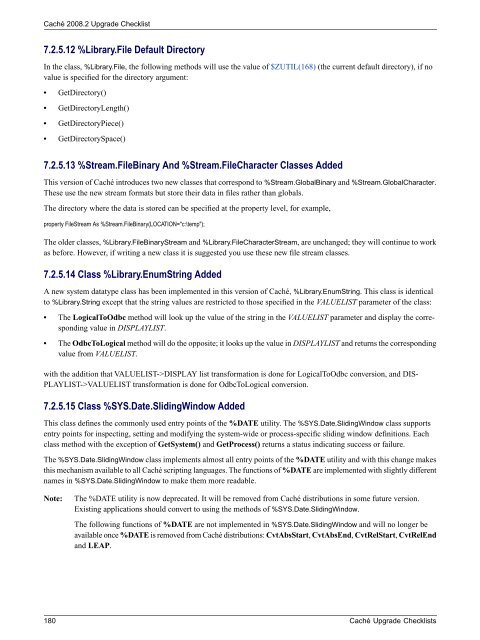 Caché Upgrade Checklists - InterSystems Documentation