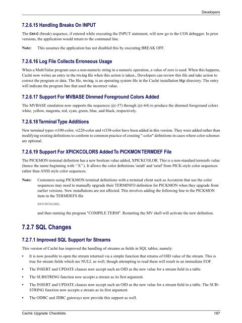 Caché Upgrade Checklists - InterSystems Documentation