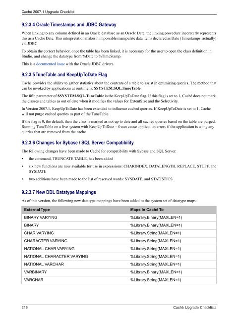 Caché Upgrade Checklists - InterSystems Documentation