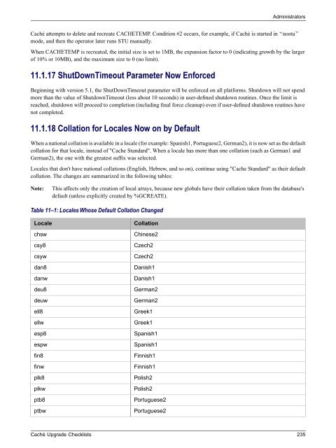 Caché Upgrade Checklists - InterSystems Documentation