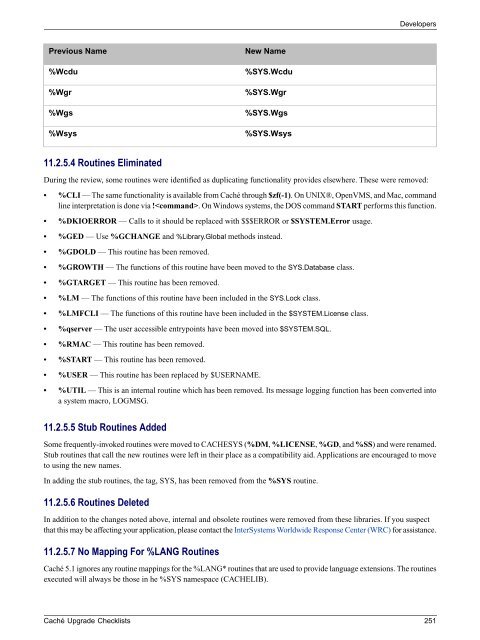 Caché Upgrade Checklists - InterSystems Documentation