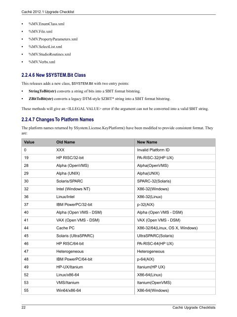 Caché Upgrade Checklists - InterSystems Documentation