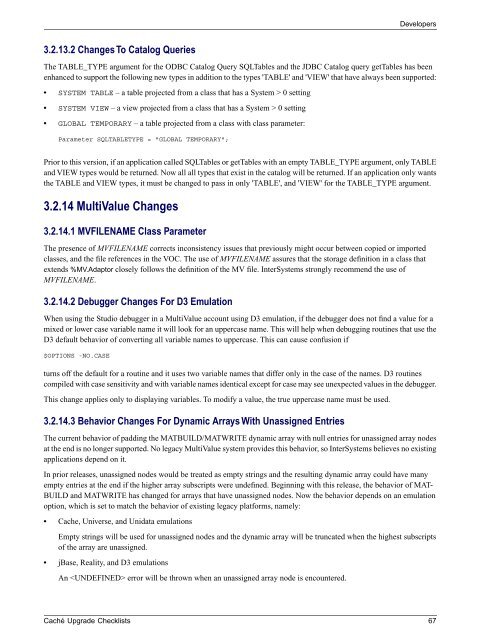 Caché Upgrade Checklists - InterSystems Documentation