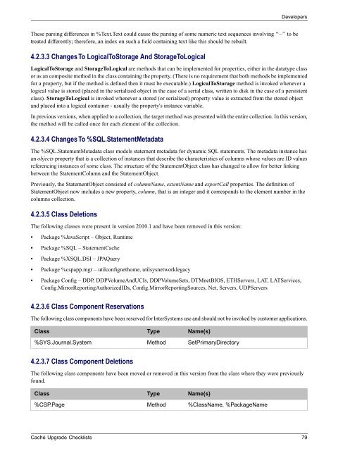 Caché Upgrade Checklists - InterSystems Documentation