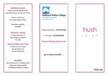 s a l o n Price List - Midhurst Rother College