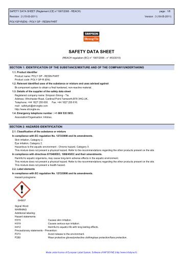 SAFETY DATA SHEET - Simpson Strong-Tie