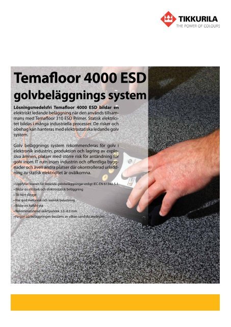 Golvbroschyr Temafloor 400 ESD - Tikkurila