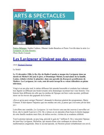 ACTEUR / La famille Lavigueur... / Critique Le Soleil 13-12-2007