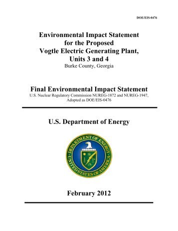 Final Environmental Impact Statement - U.S. Department of Energy