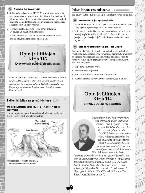 Opin ja Liittojen Kirja ja kirkon historia â oppilaan ... - Seminary