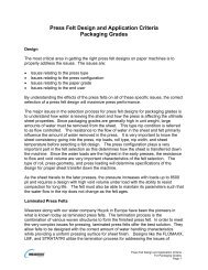 Press Felt Design and Application Criteria Packaging Grades