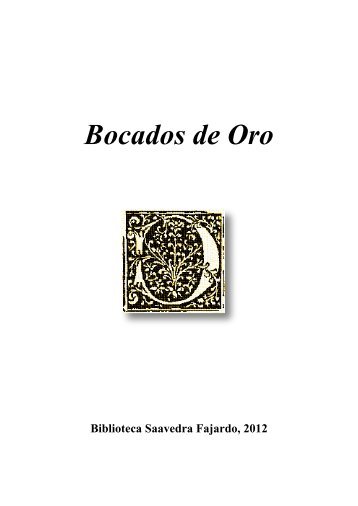 BOCADOS DE ORO - Biblioteca Saavedra Fajardo de Pensamiento ...