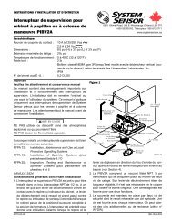 Instructions d'installation - System Sensor Canada