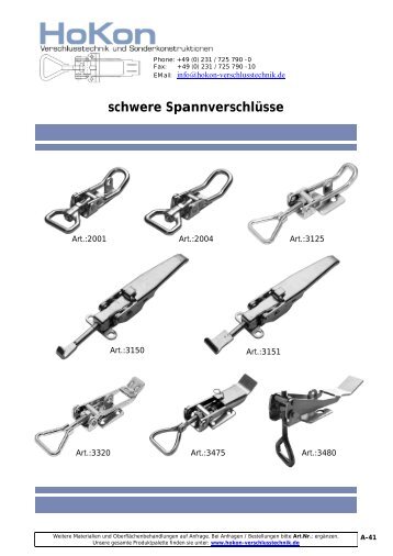 schwere Spannverschlüsse - HoKon Verschlusstechnik und ...