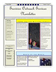 Survivor Outreach Services Newsletter - Fort Jackson MWR