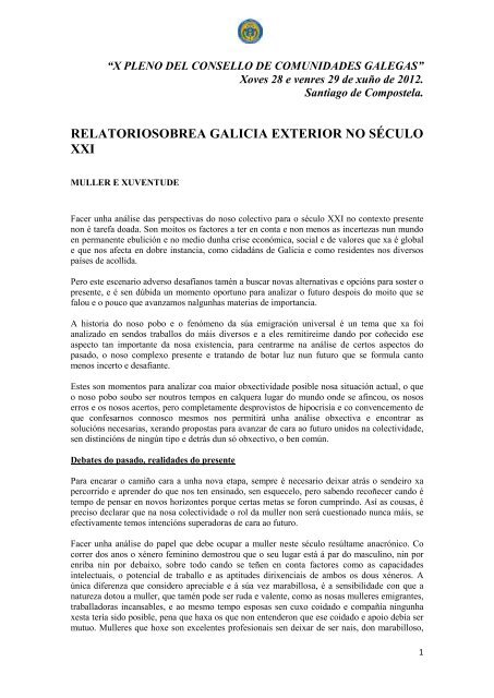 A Galicia exterior no século XXI - Secretaría Xeral da Emigración ...
