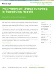 Strategic Stewardship for Planned Giving Programs - Blackbaud, Inc.