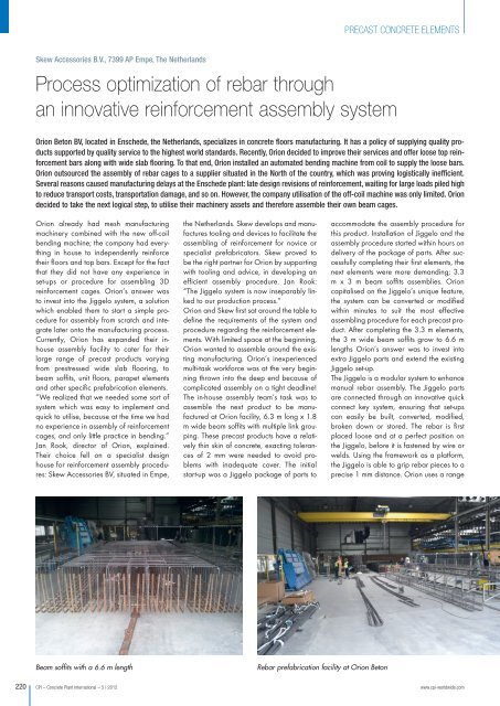 Process optimization of rebar through an innovative reinforcement ...