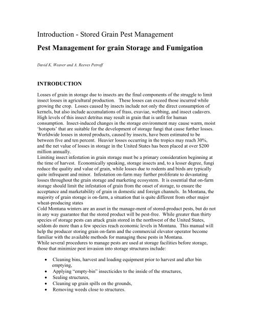 Introduction - Stored Grain Pest Management Pest Management for ...