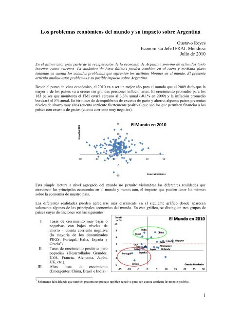 Los problemas econÃ³micos del mundo y su impacto sobre Argentina