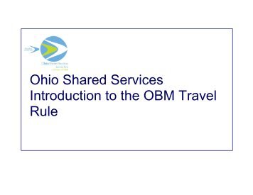 Introduction to the OBM Travel Rule - Ohio Shared Services - State ...