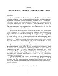 Expt. 6 - The Electronic Absorption Spectrum of Iodine