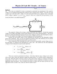 Physics 241 Lab: RC Circuits â AC Source