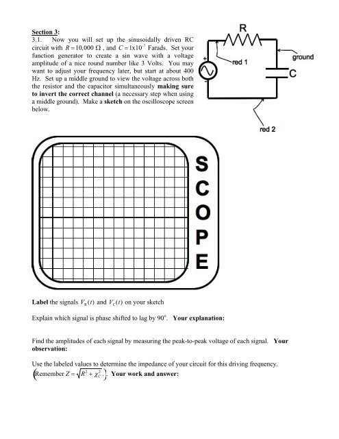 Physics 241 Lab: RC Circuits â AC Source