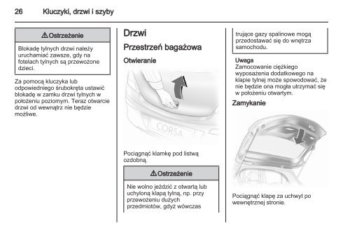 Opel Corsa 2013 â Instrukcja obsÅugi â Opel Polska