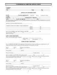 COMMERCIAL DRIVER APPLICATION