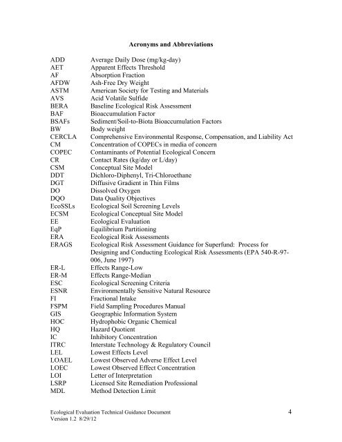 Ecological Evaluation Technical Guidance - State of New Jersey