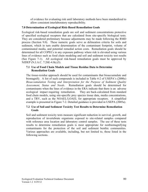 Ecological Evaluation Technical Guidance - State of New Jersey