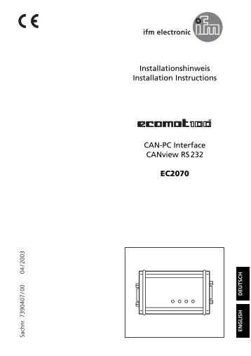 Montageanleitung (deutsch, englisch) CANview ... - IFM Electronic