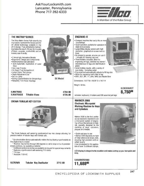 Ilco Unican Corp.pdf - Neff's Safe, Lock & Security Inc