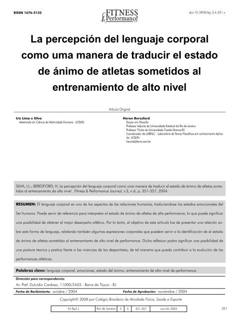 propuesta de utilizaciÃ³n de la escala facial - Fitness & Performance ...