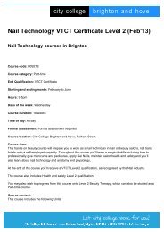 Nail Technology VTCT Certificate Level 2 (Feb'13) - City College