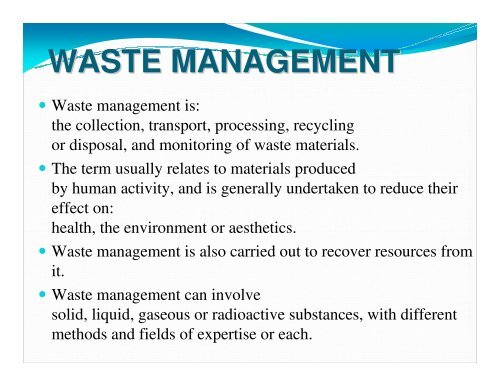 waste management - ecr-uvt