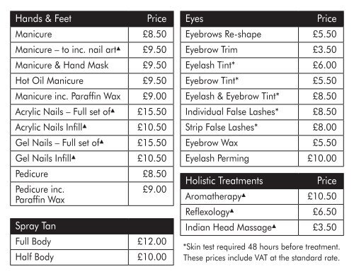 Time 4 U Price List - Preston College