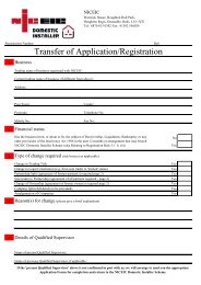 Transfer of Application/Registration - NICEIC