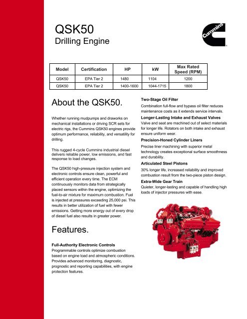 QSK50 Engine Brochure - Cummins Engines