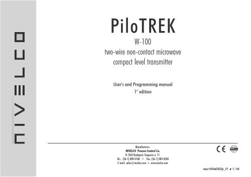 PiloTREK W-100 - Nivelco Process Control Co., Inc.