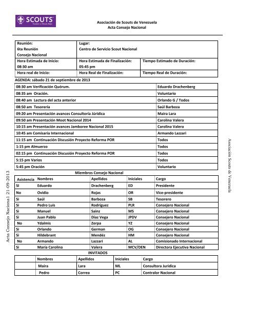 Acta Consejo Nacional Scout - 21-Septiembre-2013 - Scouts de ...