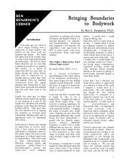 Bringing Boundaries to Bodywork - Ben Benjamin