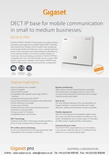 Siemens Gigaset n510 IP Pro Base station (PDF)