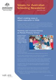 Values for Australian Schooling Newsletter Vol.3 - Values Education