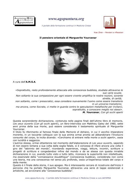 Il pensiero orientale di Marguerite Yourcenar - Agopuntura.org