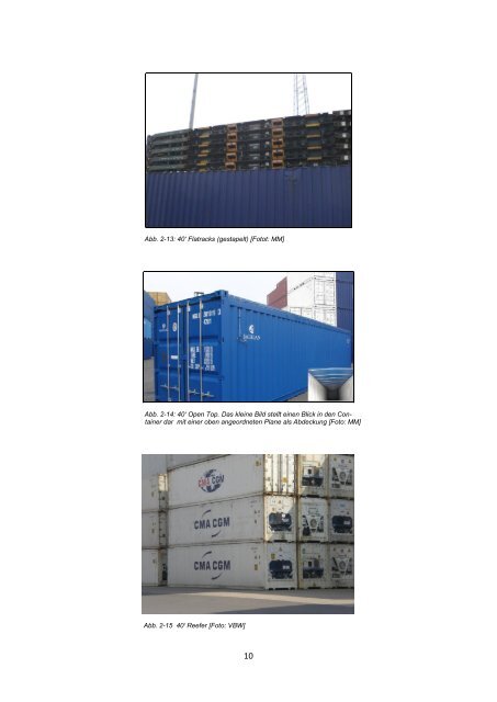 Eignung der Binnenwasserstraßen für den Containertransport - VBW